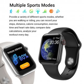 V10 Intelligent Watch 1.3in Color Screen Full Touching Sport Fitness Tracker IP67 Waterproof Heart Rate Immunity Monitoring Body Temperature Measuring Wrist Watch