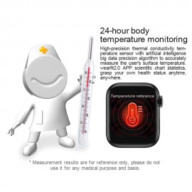 V10 Intelligent Watch 1.3in Color Screen Full Touching Sport Fitness Tracker IP67 Waterproof Heart Rate Immunity Monitoring Body Temperature Measuring Wrist Watch