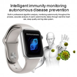 V10 Intelligent Watch 1.3in Color Screen Full Touching Sport Fitness Tracker IP67 Waterproof Heart Rate Immunity Monitoring Body Temperature Measuring Wrist Watch