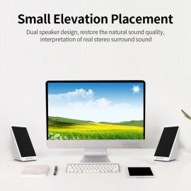 USB Wired Subwoofer Multimedia Desktop Speaker with Stereo Sound Effect Independent Volume Wire Control for PC Laptop Tablet