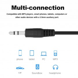 1m 3.5mm Male to 3.5mm Male Audio Cable 3.5mm Jack Audio Cable AUX Wire for Car Headphone Speaker Black
