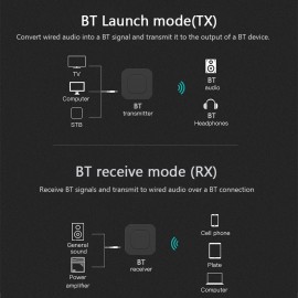 BT13 Bluetooth 5.0 Transmitter Receiver 3.5MM AUX Stereo for PC TV Car Headphones Wireless Adapter