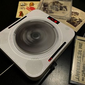 YHS-08C Portable CD Player Wall Mountable CD Music Player Bluetooth Remote Control FM Radio HiFi Speaker with USB 3.5mm LED Screen