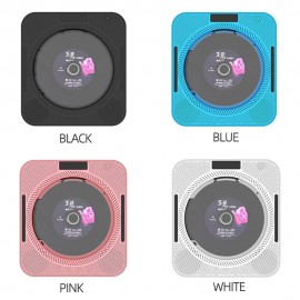 YHS-08C Portable CD Player Wall Mountable CD Music Player Bluetooth Remote Control FM Radio HiFi Speaker with USB 3.5mm LED Screen