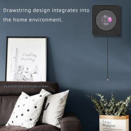 YHS-08C Portable CD Player Wall Mountable CD Music Player Bluetooth Remote Control FM Radio HiFi Speaker with USB 3.5mm LED Screen