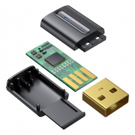 USB Bluetooth 5.0 Audio Transmitter Wireless Audio Dongle Adapter Hands-free with Microphone for TV Laptop Desktop PC