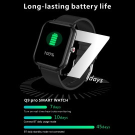 Q9 pro Smart Bracelet Sports Watch 1.7'' TFT Full-touch Screen Body Temperature Monitor 45-day Long Standby Health Monitor 24-Sports Mode Compatible with Android iOS Q9 pro Smart Bracelet Sports Watch 1.7'' TFT Full-touch Screen Body Temperature Monitor 45-day Long Standby Health Monitor 24-Sports Mode Compatible with Android iOS