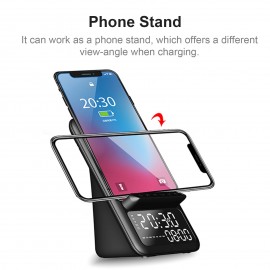 Wireless BT5.1 Speaker Wireless Charger Fast Charging Stand Alarm Clock Time Display TF Card MP3 Playback with Mic Wireless BT5.1 Speaker Wireless Charger Fast Charging Stand Alarm Clock Time Display TF Card MP3 Playback with Mic