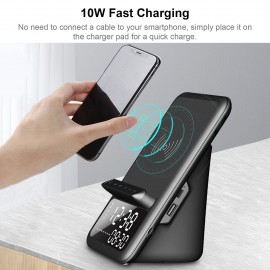 Wireless BT5.1 Speaker Wireless Charger Fast Charging Stand Alarm Clock Time Display TF Card MP3 Playback with Mic Wireless BT5.1 Speaker Wireless Charger Fast Charging Stand Alarm Clock Time Display TF Card MP3 Playback with Mic