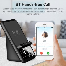 Wireless BT5.1 Speaker Wireless Charger Fast Charging Stand Alarm Clock Time Display TF Card MP3 Playback with Mic Wireless BT5.1 Speaker Wireless Charger Fast Charging Stand Alarm Clock Time Display TF Card MP3 Playback with Mic