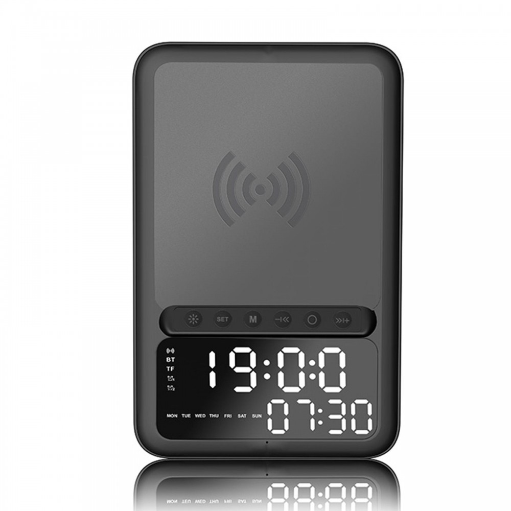 Wireless BT5.1 Speaker Wireless Charger Fast Charging Stand Alarm Clock Time Display TF Card MP3 Playback with Mic Wireless BT5.1 Speaker Wireless Charger Fast Charging Stand Alarm Clock Time Display TF Card MP3 Playback with Mic