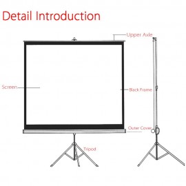 100-Inch HD Projection Screen Manual Pull Down 100Inch Diagonal Aspect Ratio 1:1 Projection Screen w/ Adjustable Length Tripod US Plug 100-Inch HD Projection Screen Manual Pull Down 100Inch Diagonal Aspect Ratio 1:1 Projection Screen w/ Adjustable Length Tripod US Plug
