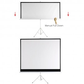 100-Inch HD Projection Screen Manual Pull Down 100Inch Diagonal Aspect Ratio 1:1 Projection Screen w/ Adjustable Length Tripod US Plug 100-Inch HD Projection Screen Manual Pull Down 100Inch Diagonal Aspect Ratio 1:1 Projection Screen w/ Adjustable Length Tripod US Plug