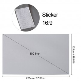 100-inch Portable Projector Screen HD 16:9 Frameless Video Projection Screen Foldable Wall Mounted for Home Theater Office Movies 100-inch Portable Projector Screen HD 16:9 Frameless Video Projection Screen Foldable Wall Mounted for Home Theater Office Movies